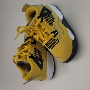 Nike Air Jordan IV 4 Retro TD Lightning Yellow Black BQ7670-700 Size 7C